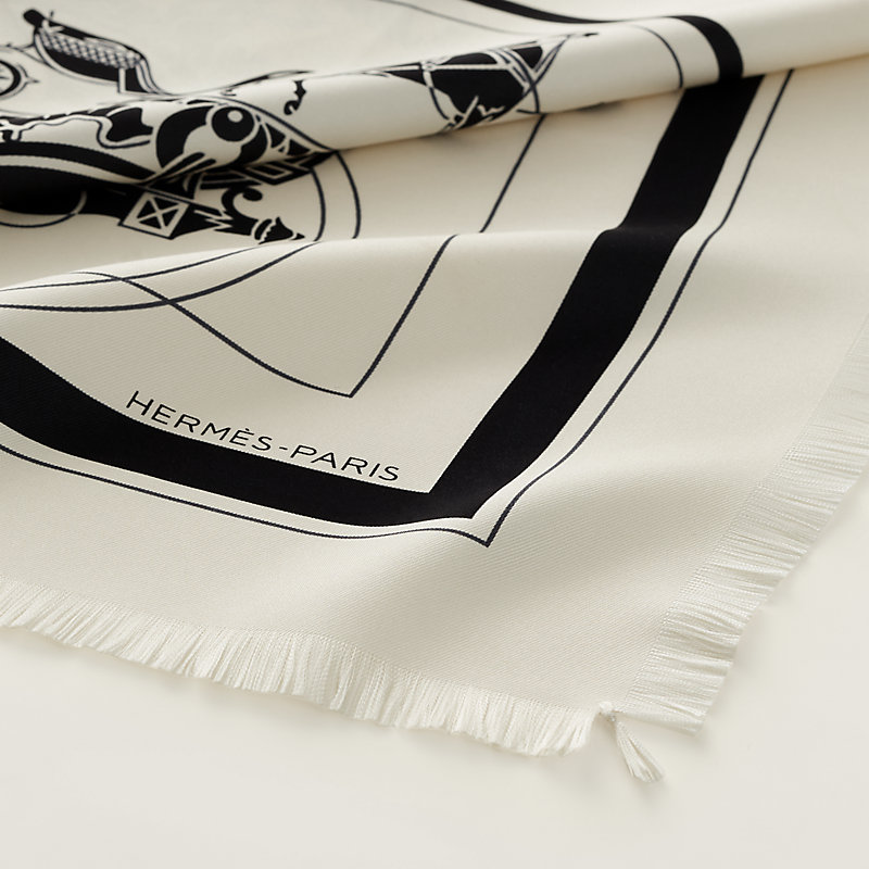 Ex-Libris fringed scarf 80 | Hermès Canada